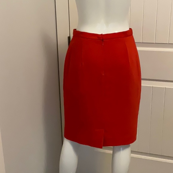 Herbe Folle Paris Vintage Women’s Wool Blend Red Pencil Skirt Size 4 - Picture 3 of 7